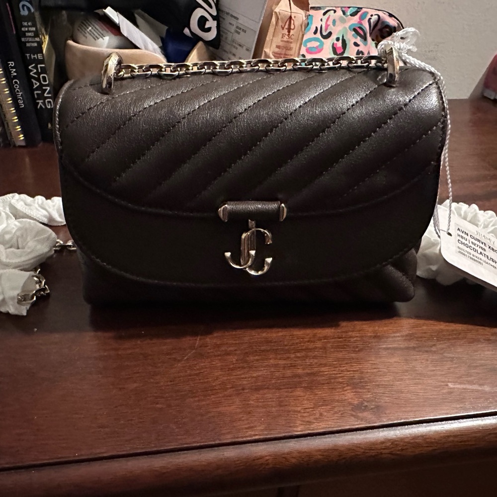 Elegant Brown Quilted Shoulder Bag